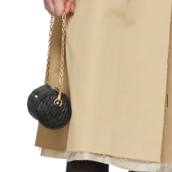 Miu Miu Black Leather Matelassé Shoulder Bag - Picture 6 of 6